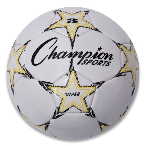 Office & Office Supplies | Champion Sports VIPER3 VIPER 7.25 in. to 7.5 in. Diameter No. 3 Size Soccer Ball - White image number 0