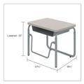 Office Furniture & Lighting | Safco 1222GR 27.75 in. x 19.75 in. x 22 in. to 30 in. AlphaBetter 2.0 Height-Adjustable Student Desk with Pendulum Bar and Book Box - Pebble Gray image number 10