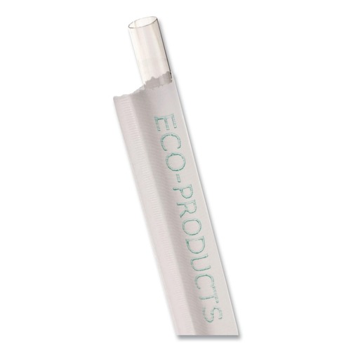 Cutlery | Eco-Products EP-ST990 9.5 in. Wrapped Plastic Straw - Clear (4800/Carton) image number 0