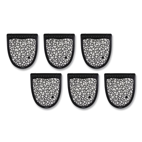 Cleaning & Janitorial Supplies | Boardwalk BWKUMBW 17.5 in. x 20 in. Disposable Urinal Floor Mat 2.0 - Black/White Slip-Resistant Surface (6/Carton) image number 0