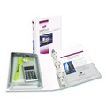 Office Jansan | Avery 23011 1 in. Capacity 8.5 x 5.5 Mini Size Protect and Store View Binder with 3 Round Rings - White image number 4