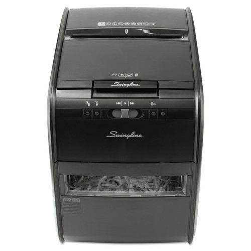  | GBC 1757574CF Stack-And-Shred 80x Auto Feed Cross-Cut Shredder, 80 Sheet Capacity image number 0