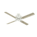Ceiling Fans | Hunter 54178 Wi-Fi Enabled HomeKit Compatible 60 in. Brunswick Fresh White Ceiling Fan with Light and Integrated Control System-Handheld image number 2