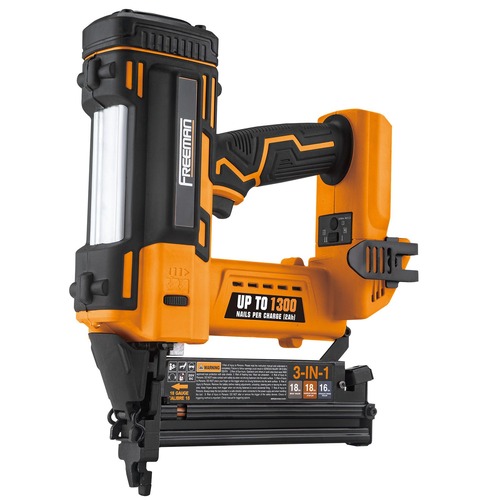 Finish Nailers | Freeman PE20VT31618 20V Brushed Lithium-Ion Cordless 3-in-1 16 and 18 Gauge Nailer/Stapler (Tool Only) image number 0