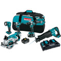 Combo Kits | Makita XT507PT 18V LXT/ 36V (18V X2) LXT Brushless Lithium-Ion Cordless 5-Tool Combo Kit with 2 Batteries (5 Ah) image number 0