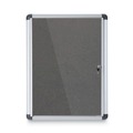 Bulletin Boards | MasterVision VT630103690 Slim-Line 28 in. x 38 in. Enclosed Fabric One Door Bulletin Board - Gray image number 0