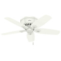 Ceiling Fans | Hunter 51090 42 in. Builder Low Profile Snow White Ceiling Fan with LED image number 1