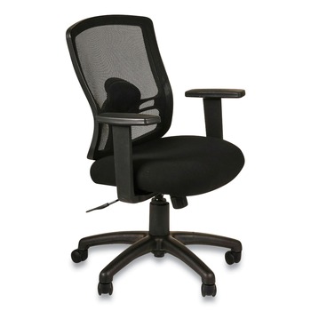 Alera ALEET4017B Etros Series 275 lbs. Capacity Mesh Mid-Back Petite Swivel/Tilt Chair - Black