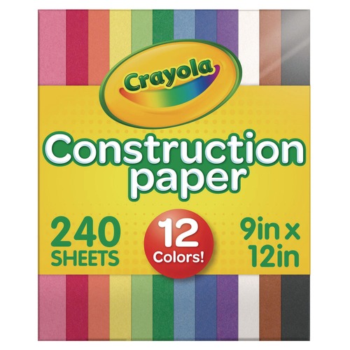 Paper & Printables | Crayola 99-3200 9 in. x 12 in. Construction Paper - Assorted Colors image number 0
