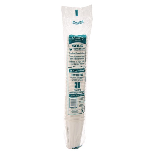 Cups and Lids | SOLO DWTG16W Thermoguard Insulated Paper Hot Cups 16 oz White Sustainable Forest Design 30/Pack image number 0