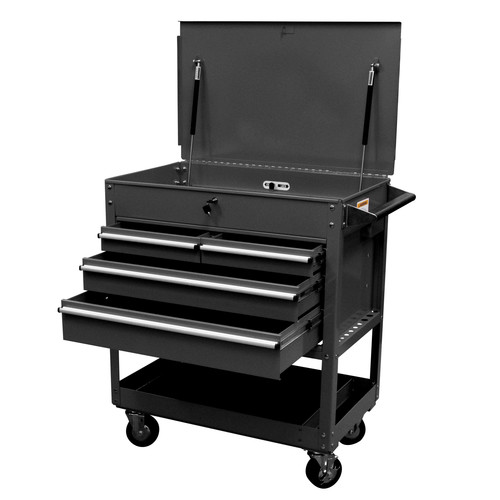 Tool Carts | Sunex 8054BK 4-Drawer Service Cart with Locking Top (Black) image number 0