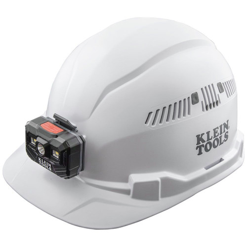 Hard Hats | Klein Tools 60113RL Vented Cap-Style Hard Hat with Rechargeable Headlamp - White image number 0