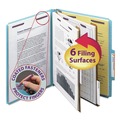 File Folders | Smead 14030 6-Section Pressboard Top Tab Classification Folders with 6 SafeSHIELD Fasteners - Letter Size/Blue (10/Box) image number 4