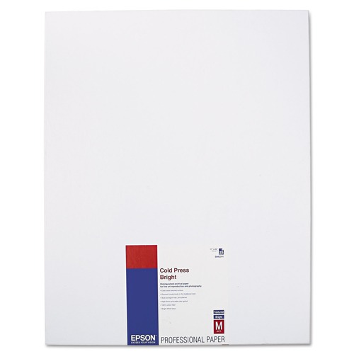  | Epson S042311 17 in. x 22 in. 21 mil Cold Press Bright Fine Art Paper - Textured Matte White image number 0