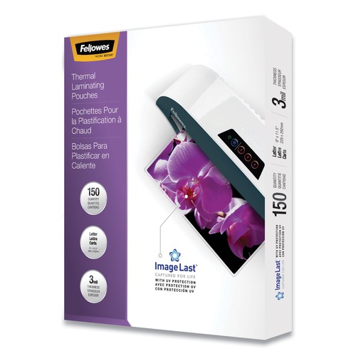 Office Jansan | Fellowes Mfg Co. 5200509 ImageLast 3 mil 9 in. x 11.5 in. Laminating Pouches with UV Protection - Clear (150/Pack) image number 0