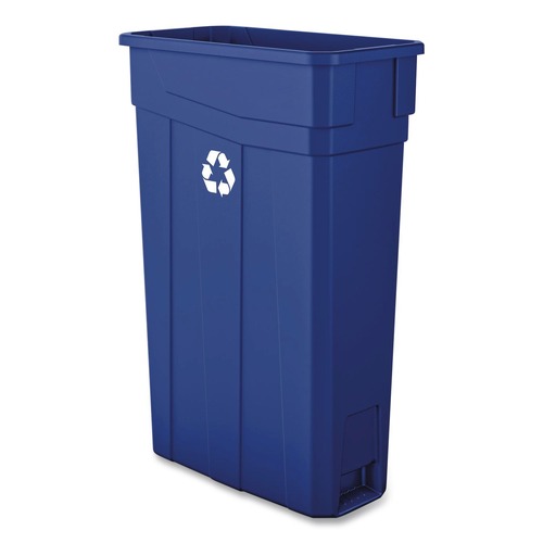Trash & Waste Bins | Boardwalk TCN2030BLR 23 Gallon Polypropylene Slim Recycling Container - Blue image number 0