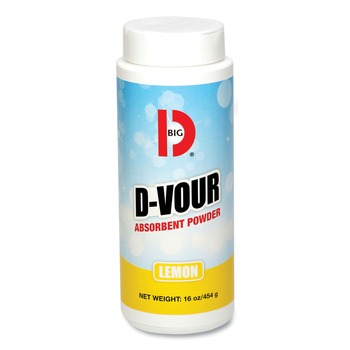 Big D Industries 16 oz D-Vour Absorbent Powder - Lemon (6/Carton)