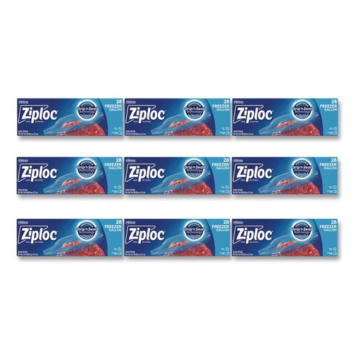 Cleaning & Janitorial Supplies | Ziploc 351126 1 Gallon 2.7 mil. 9.6 in. x 12.1 in. Zipper Freezer Bags - Clear (28 Bags/Box, 9 Boxes/Carton) image number 0