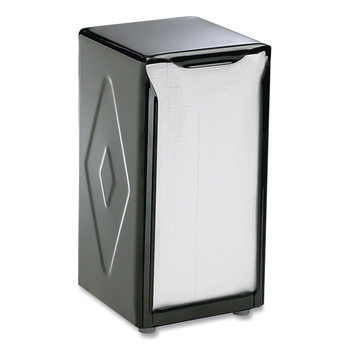 San Jamar 150 Capacity 3.75 in. x 4 in. x 7.5 in. Tall Fold Tabletop Napkin Dispenser - Black