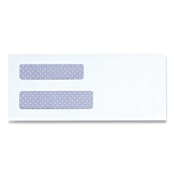 Universal 3.63 in. x 8.63 in. Square Flap Self-Adhesive Closure #8 5/8 Double Window Business Envelope - White (500/Box)