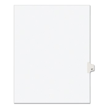 Avery 01067 10-Tab 11 in. x 8.5 in. Legal Exhibit Number 67 Side Tab Index Dividers - White (25-Piece/Pack)