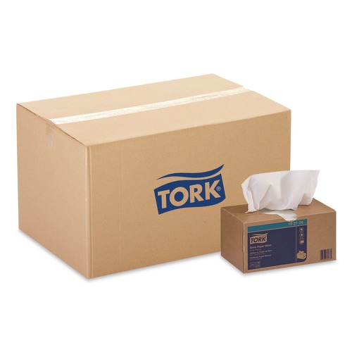 Paper Towels and Napkins | Tork 192126 1-Ply 9 in. x 10.5 in. Basic Paper Wiper - White (24/Carton) image number 0