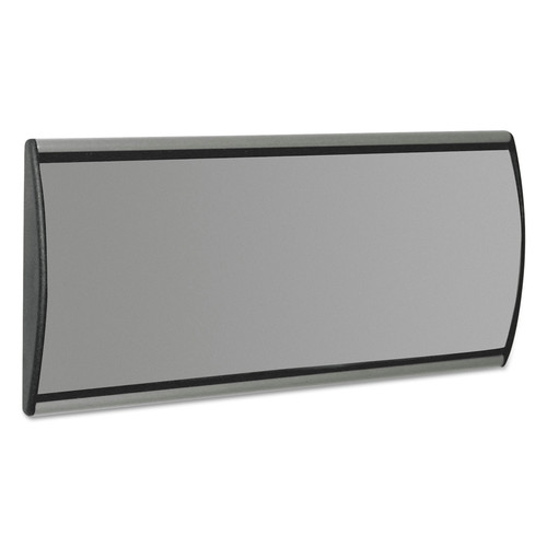 Office Jansan | Advantus 75390 8.75 in. x 4 in. People Pointer Aluminum Base Wall/Door Sign - Black/Silver image number 0