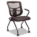  | Alera ALEEL4914 18.11 in. Seat Height Elusion Mesh Nesting Chairs with Padded Arms Supports Up to 275 lbs. - Black (2/Carton) image number 0