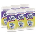 Hand Wipes | LYSOL Brand 19200-81700 7 in. x 7.5 in. 1-Ply Dual Action Disinfecting Wipes - Citrus, White/Purple (6 Canisters/Carton) image number 0