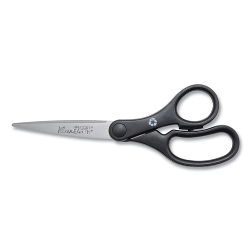 Mothers Day Sale! Save an Extra 10% off your order | Westcott 15582 7 in. Long, 2.8 in. Cut Length KleenEarth Pointed Tip Basic Plastic Handle Scissors - Black image number 0