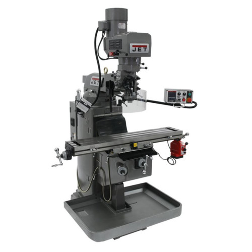 Milling Machines | JET JTM-949EVS JTM-949EVS 230V 9 in. x 49 in. Mill with Newall DP700 DRO with X-Axis Powerfeed and Air Power Drawbar image number 0
