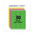 Office Jansan | Avery 05979 1 in. x 2.63 in. High-Visibility Permanent Laser ID Labels - Asst. Neon (450/Pack) image number 5
