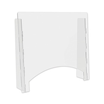 Deflecto 27 in. x 6 in. x 23.75 in. Polycarbonate Counter Top Barrier with Pass Thru - Clear (2/Carton)
