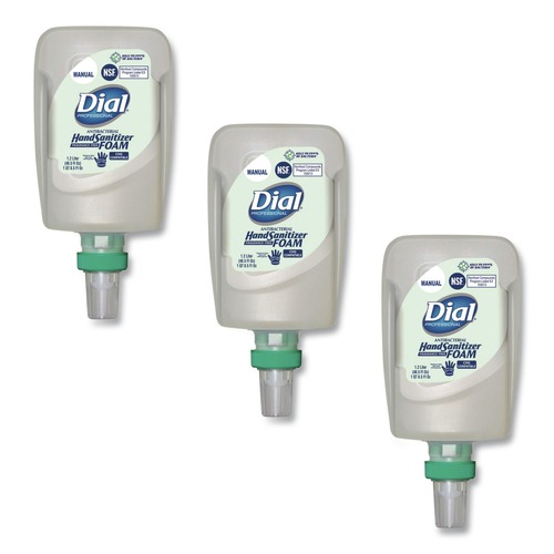 Cleaning & Janitorial Supplies | Dial Professional 19038 1.2 Liter Bottle Antibacterial Foaming Hand Sanitizer Refill for FIT Manual Dispenser - Fragrance-Free (3/Carton) image number 0