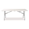 Office & Office Supplies | Alera 65606 96 in. x 30 in. x 29.25 in. Fold in Half Plastic Folding Table - White image number 1