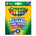 Bulk Savings Pricing 2 | Crayola 523280 Ultra-Clean Washable Crayons - Large (8/Box) image number 0