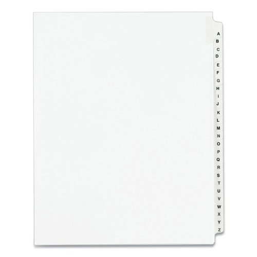 Office Jansan | Avery 01400 11 in. x 8.5 in. 26-Tab A to Z Avery Style Preprinted Legal Exhibit Side Tab Index Dividers - White (1-Set) image number 0