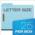 Office Jansan | Pendaflex FP213 1/3-Cut Tabs 1 in. Expansion 2 Fasteners Heavy-Duty Pressboard Folders With Embossed Fasteners - Letter Size, Blue (25/Box) image number 5