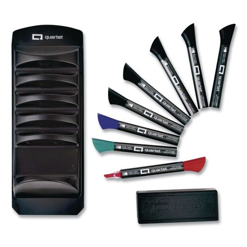 Office Jansan | Quartet 558 Broad Chisel Tip Marker Caddy Kit - Assorted Colors (8/Set) image number 0
