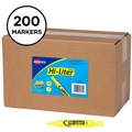 Office Jansan | Avery 24130 HI-LITER Desk-Style Chisel Tip Highlighters - Fluorescent Yellow Ink/Black Barrel (200/Box) image number 1