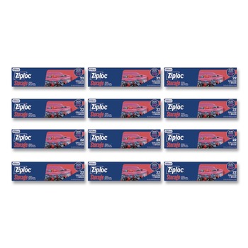 Ziploc 383231 9.6 in. x 12.1 in. Double Zipper Storage Bags - Clear (12/Carton)