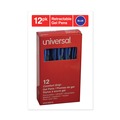 Office Jansan | Universal UNV39913 0.7 mm. Medium Comfort Grip Retractable Gel Pen - Blue Ink, Clear/Blue Barrel (1-Dozen) image number 2