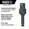 Drill Attachments and Adaptors | Klein Tools NRHDA 7/16 in. Hex Quick-Change Adapter for NRHD image number 1
