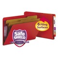File Folders | Smead 29783 2 in. Expansion End Tab Pressboard Classification Folders - Bright Red/Legal Size (10/Box) image number 0