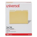 | Universal UNV10504 Deluxe Colored Top 1/3-Cut Tabs Letter Size File Folders - Yellow/Light Yellow (100/Box) image number 1