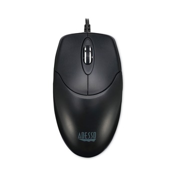 Adesso USB 2.0 3-Button Desktop Optical Scroll USB Mouse - Black