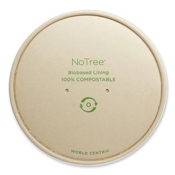 World Centric BOL-NT-24W 5.9 in. Diameter Paper Lids for Bowls - Natural (300/Carton)