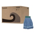 Mops | Boardwalk BWKMWTMBCT Microfiber Looped-End Wet Mop Head - Medium, Blue (12/Carton) image number 0