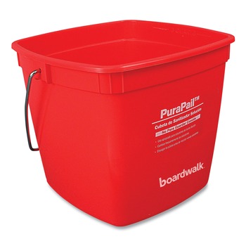Boardwalk PuraPail 6 qt. Polypropylene Bucket - Red/White