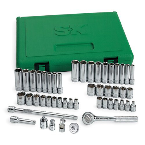 Socket Sets | SK Hand Tool 91848 48 pc. 1/4 in. Drive 6-Point SAE/Metric Standard/Deep Socket Set with Pro Ratchet & Universal Joint image number 0